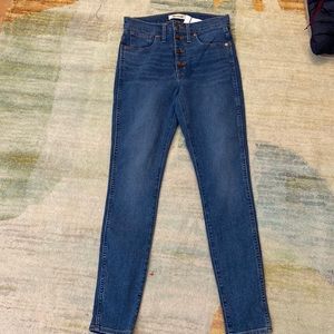 Madewell 10” High Rise Skinny Button Front in Dewitt NWT